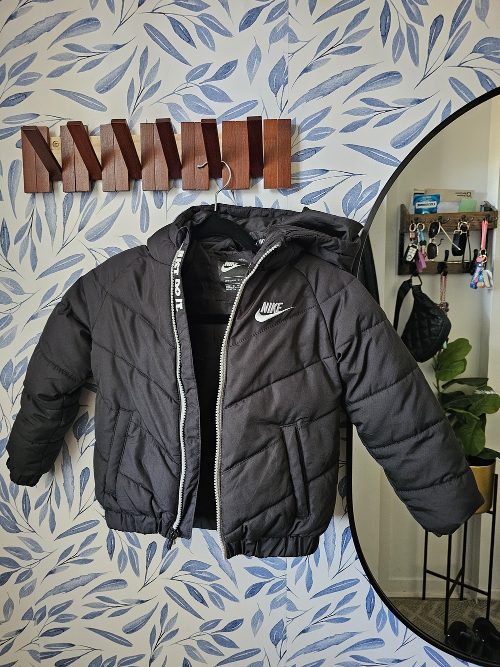 Nike Kids' Black Puffer Jacket with Hood